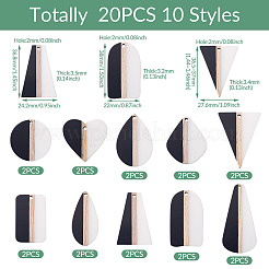 20 шт. подвески из смолы и натурального дерева в двух стилях&nbsp;RESI-TA0004-48