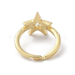 Регулируемые кольца из латуни с фианитом&nbsp;RJEW-M170-24G