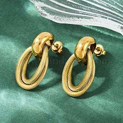 Овальные серьги-гвоздики из нержавеющей стали 304&nbsp;EJEW-K268-23G