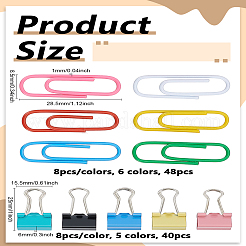 88 шт. 11 вида зажимов для бумаг из марганцевой стали&nbsp;AJEW-LP0004-45