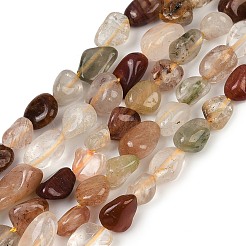 Нити бусин из натурального рутилированного кварца&nbsp;G-R445-6x8-38-01