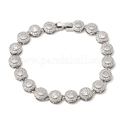 Латунные браслеты-цепочки с микропаве из прозрачных кубических цирконий для женщин&nbsp;BJEW-H639-03P