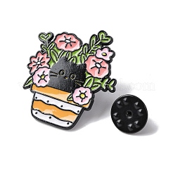 Кот прячется в эмалевых булавках для бонсай&nbsp;JEWB-B032-02EB-01