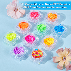 10 шт. 10 цвета музыкальные ноты блестки для животных аксессуары для украшения ногтей&nbsp;MRMJ-OC0003-98