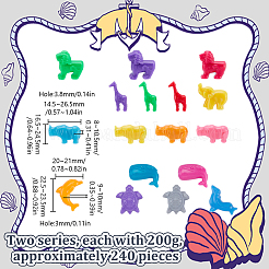 400 г 2 вида пластиковых бусин PS&nbsp;FIND-HY0005-11