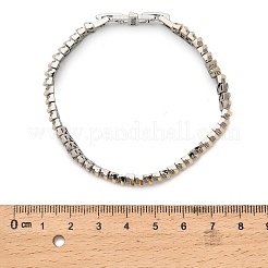 Латунные браслеты-цепочки с микропаве из прозрачных кубических цирконий&nbsp;BJEW-B145-05