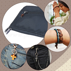 60 шт. 2 цвета натурального дерева крест подвесной декор&nbsp;HJEW-PH02187