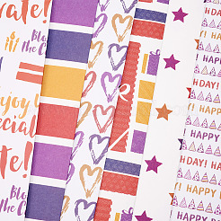 Слово с днем рождения узор подарочная упаковка бумажные наборы&nbsp;DIY-TAC0020-49