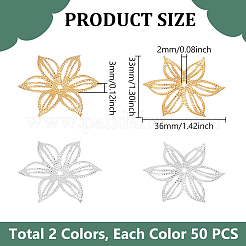 100 шт. 2-х цветные железные колпачки для бусин&nbsp;FIND-UN0004-45