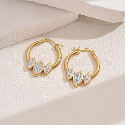 Элегантные геометрические серьги-кольца из нержавеющей стали 201 для женщин&nbsp;VP1121-2