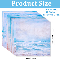 12 шт. бумажный блокнот для скрапбукинга&nbsp;AJEW-WH20020-299D