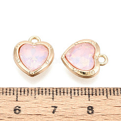 Подвески из сплава и стекла с гальваническим покрытием для стеллажей&nbsp;PALLOY-T024-05C-G