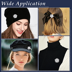 24 шт. булавки для лацкана одежды со стразами в виде цветка&nbsp;JEWB-GO0001-23