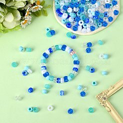 600 шт. двухцветные непрозрачные и полупрозрачные акриловые европейские бусины&nbsp;MACR-SC0002-02A