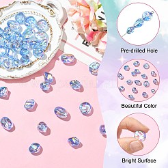 40 шт. 8 стиля гальванизированных прозрачных акриловых бусин&nbsp;OACR-CJ0002-48