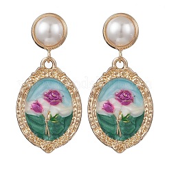 3 пара серег-гвоздиков из сплава с эмалью&nbsp;EJEW-JE06677