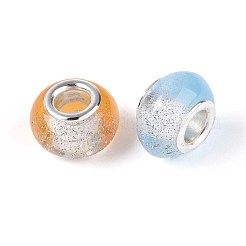 Прозрачные европейские бусины-рондель из смолы&nbsp;RESI-N044-02