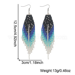 Серьги-подвески в виде стрелы из стеклянных бусин ручной работы в этническом стиле&nbsp;DN0413