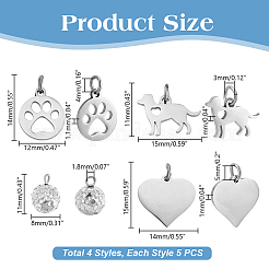 20 шт. 4 стиля подвески из нержавеющей стали 304&nbsp;STAS-AR0002-61P
