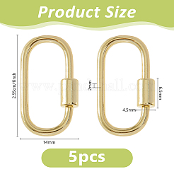5 шт. латунные подвески-замки с винтовым карабином&nbsp;KK-DC0004-64