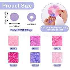 1080шт 6 цвета стеклянный бисер&nbsp;SEED-PJ0001-02A