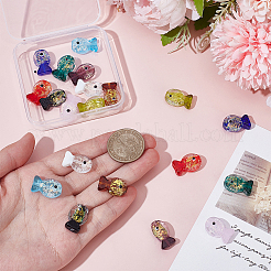 20 шт. 10-х цветные бусины-рыбки из фольги ручной работы&nbsp;FOIL-ME0001-01