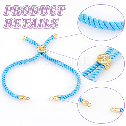 15шт 15-х цветные витые нейлоновые шнуры серебряные браслеты&nbsp;MAK-UN0001-57