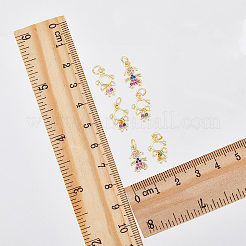 8шт 2 стиля латунные микропаве кубические циркониевые подвески&nbsp;KK-DC0003-16