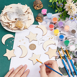 Набор для самостоятельного изготовления сережек-подвесок в виде луны и звезды&nbsp;DIY-PH0013-43