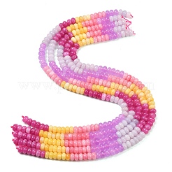 Нити градиентных бусин из натурального белого нефрита&nbsp;G-NH0006-A09-01