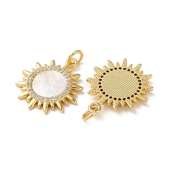 Латунные микропаве прозрачные подвески с фианитом&nbsp;X-KK-B083-36C-G