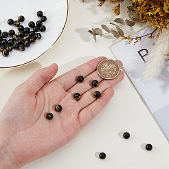 50 шт. бусины из натурального черного оникса (окрашенные и нагретые)&nbsp;G-DR0001-02