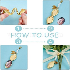 Свадебное фото медальон из сплава и латуни&nbsp;HJEW-WR00001