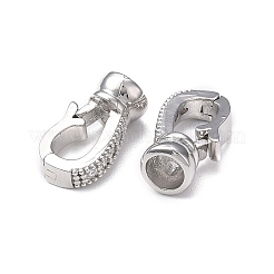 Реечное покрытие латунь микро паве прозрачный кубический цирконий складные застежки&nbsp;KK-E080-02P