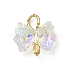 4 шт. 4-цветные подвески-бантики из гальванического стекла&nbsp;PALLOY-JF04406-01