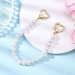 Декоративные цепочки для сумочки из круглых бусин из АБС-пластика с имитацией жемчуга&nbsp;HJEW-JM04460