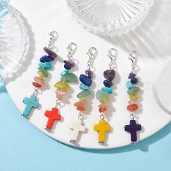 Подвесные украшения из синтетической бирюзы&nbsp;HJEW-TA00132-02