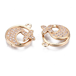 Латунные микропаве прозрачные подвески с фианитом&nbsp;KK-S359-107-RS