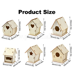 6 набор 6 стилей самодельных птичьих гнезд&nbsp;WOOD-CJC0019-30
