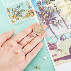 40 шт. 4 шт. фурнитура для сережек-гвоздиков из нержавеющей стали 201 с отверстием&nbsp;EJEW-DC0001-21