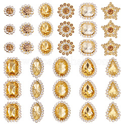 100 шт. пришивные стразы в форме капли/сердца/звезды&nbsp;GACR-TA0001-07G