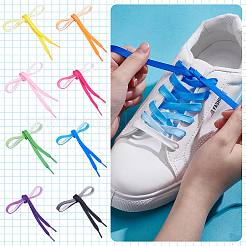 8 пара двухцветных градиентных полиэстеровых шнурков&nbsp;AJEW-ME0001-76