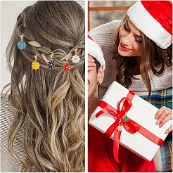 50 шт. 10 стиля подвесных украшений в виде цветов из сплава и эмали&nbsp;HJEW-YW00268