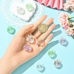 10шт УФ-покрытие прозрачные радужные переливающиеся акриловые бусины&nbsp;OACR-YW0003-59