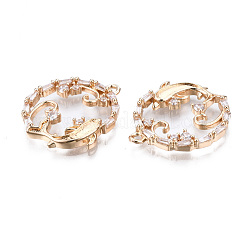 Латунные микропаве прозрачные подвески с фианитом&nbsp;KK-S359-123-RS