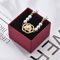 Ионное покрытие (ip) 304 нержавеющая сталь браслеты для женщин&nbsp;BJEW-P345-07G