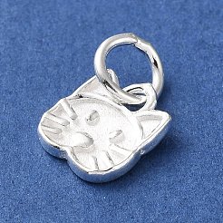 Изящные серебряные подвески в форме кошки с соединительными кольцами&nbsp;STER-H118-05S