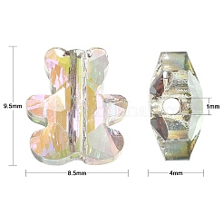 100шт гальванические прозрачные стеклянные бусины&nbsp;EGLA-CJ0001-15