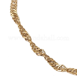 2 шт. 2 цвета 304 нержавеющая сталь сингапурская цепочка браслет изготовление&nbsp;AJEW-JB01321