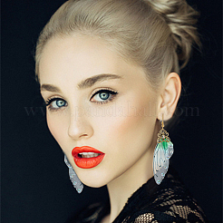 4 шт. двухцветные градиентные серьги-бабочки из смолы с подвесками&nbsp;EJEW-AN0003-94